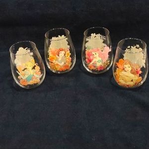 Set of 4 Disney Princess Stemless Wine Glasses